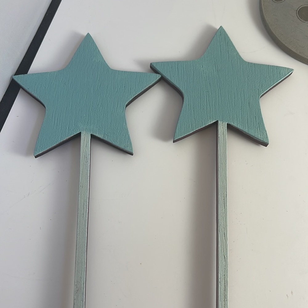 Outer Space Cake Toppers Wood NEW Set of 6 - Picture 2 of 9
